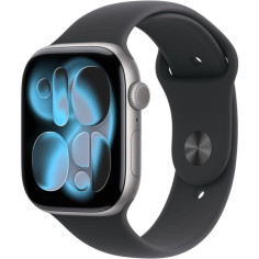 Apple Watch Series 11&nbsp;GPS + Cellular - 46mm&nbsp;- Boîtier Space Grey Aluminium - Bracelet Black Sport Band - M/L