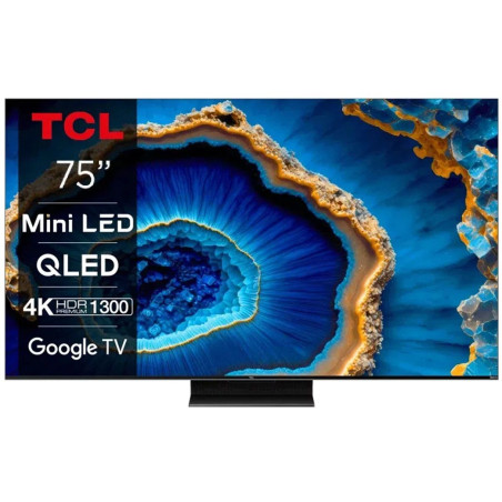 TCL 75C803 - TV QLED MiniLED 75 (190 cm) - 4K UHD 3840x2160 - 144 Hz - Dolby Vision - Google TV - 4xHDMI 2.1 - WiFi
