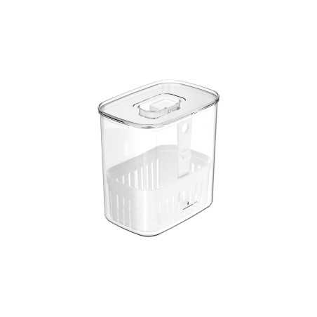 Ou - Conservateur d'herbes Aromatiques Clear Fresh - Bac de Rangement pour Réfrigérateur - 1,5 L - 14,5 x 10 x 15 Cm