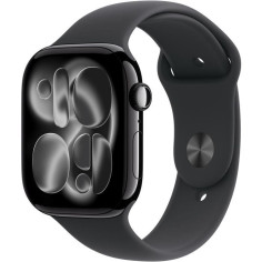 Apple Watch Series 11&nbsp;GPS + Cellular - 46mm&nbsp;- Boîtier Jet Black Aluminium - Bracelet Black Sport Band - M/L