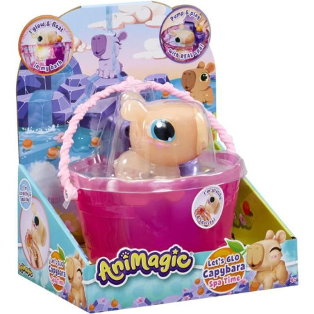 Animagic - GOLIATH - Let's Glo Capybara Spa Time - Animal intéractif - Marron