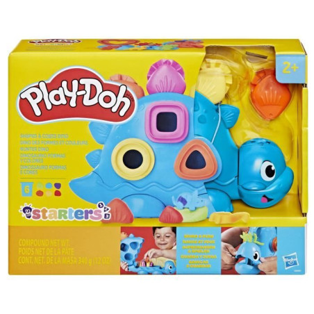 Play-Doh Starters Dino des formes et couleurs, loisirs créatifs de pâte a modeler pour enfants, Classique, des 3 ans