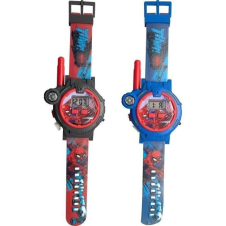 Montre 2 en 1 Talkie WALKIE Spiderman - Distance 200metres - Fonctione montre, date et alarme - chargeur USB inclus