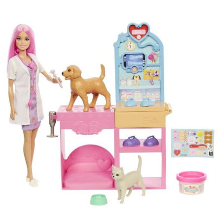 Barbie - Coffret La Clinique vétérinaire de Barbie - Poupée et accessoires - Barbie - JFX93