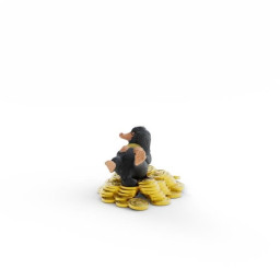 Figurine Niffleur avec or,...