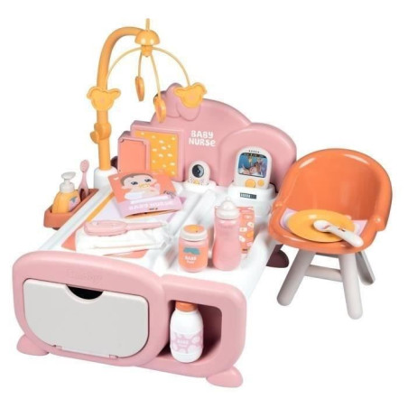 SMOBY&nbsp;- Baby Nurse - Nurserie Cocoon pour poupons - Nombreux Accessoires et Fonctions de Jeux - Matiere recyclée - Des 3 Ans