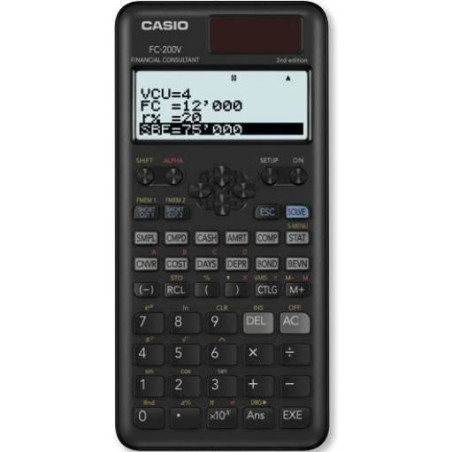 Calculatrice scientifique - Casio - FC-200V - Ecran 4 lignes - Alimentation solaire - 103 g