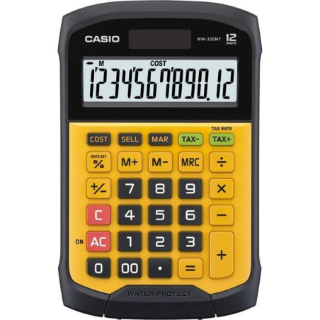 Calculatrice de bureau - CASIO - WM-320MT-W-EC - Solaire - Noir / Jaune