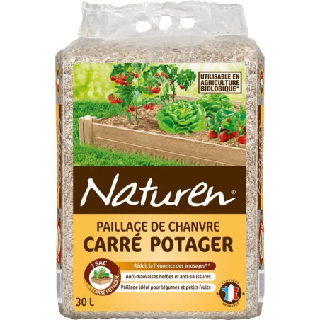 Paillage Carré potager NATCHA3 UAB 30 L - Format adapté carré potager - Empeche la levée des mauvaises herbes - 30 L 1,5m²