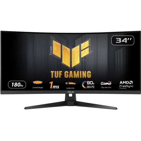 Ecran PC Gamer incurvé - ASUS TUF Gaming - 34 - WQHD - 180Hz - Dalle VA - 1ms - VG34VQ3B