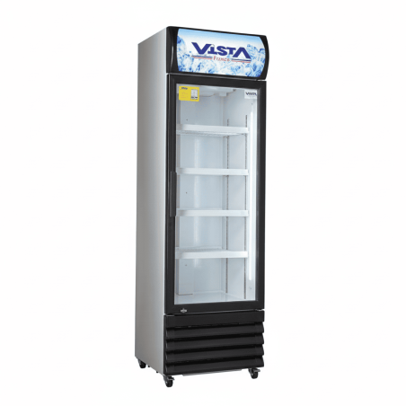 Réfrigérateur Vitré Vista - 1 Porte - 370l - 60 x 193 x 60 Cm - Noir