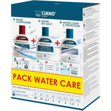 Traitement aquarium - CIANO - Pack Water Care 3 x 100 ml - Eau cristalline, santé poissons, entretien rapide