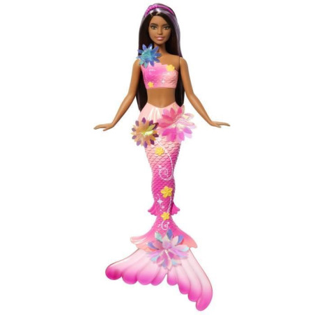 Barbie - Sirene Fleur Magique - Poupée aux longs cheveux bruns - Barbie - JDM73