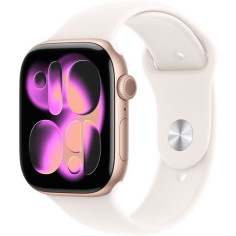 Apple Watch Series 11&nbsp;GPS&nbsp;- 46mm&nbsp;- Boîtier Rose Gold Aluminium - Bracelet Light Blush Sport Band - S/M