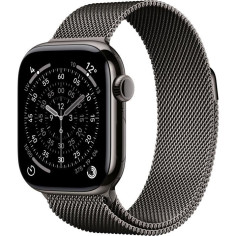 Apple Watch Series 11&nbsp;GPS + Cellular - 42mm&nbsp;- Boîtier Slate Titanium - Bracelet Slate Milanese Loop