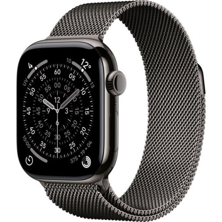 Apple Watch Series 11&nbsp;GPS + Cellular - 42mm&nbsp;- Boîtier Slate Titanium - Bracelet Slate Milanese Loop