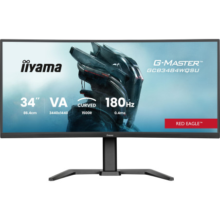 Ecran PC Gamer incurvé - IIYAMA - 34 - 180Hz - Dalle VA - 0.4ms - Réglable en hauteur - G-Master Red Eagle