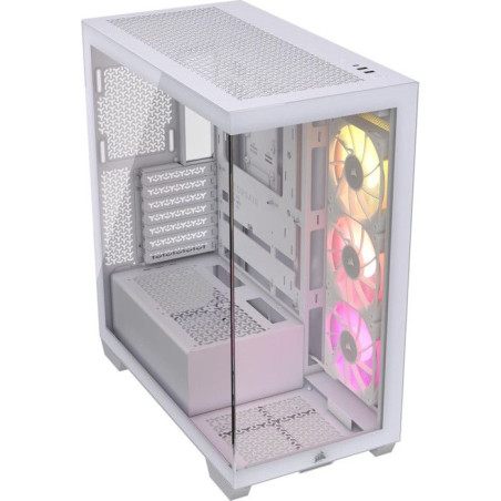 Boitier PC - CORSAIR - 3500X RSR ARGB Tempered Glass Mid-Tower - 3 ventilateurs ARGB a rotor inversé - Blanc