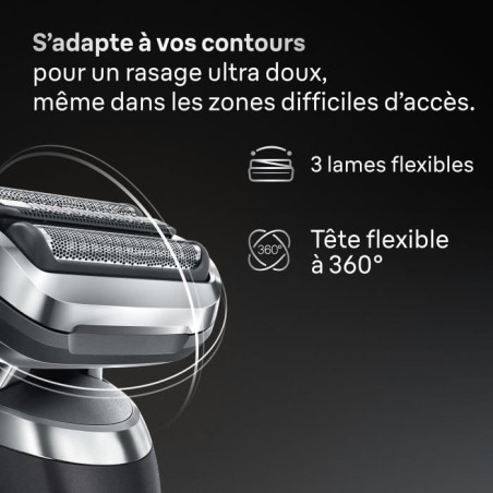 Tete de rasoir BRAUN Series 7 - 3 lames flexibles - Tete flexible a 360° - 100 % fabriqué en Allemagne