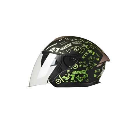 SHODAN casque jet double visière SH-586 TAILLE S noir brillant et solide