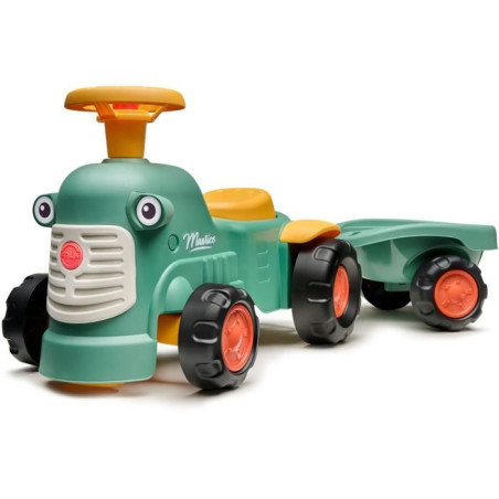 Porteur tracteur Maurice - FALK - Volant directionnel et remorque - 100% Fabriqué en France - 90% de plastique recyclé - Des 1