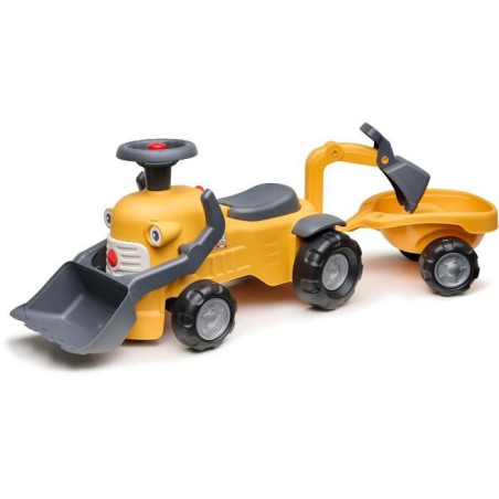 Porteur Chantier Marcel - FALK - Pelle frontale, excavatrice - Jaune - Fabriqué en France - 90% de plastique recyclé - Des 12