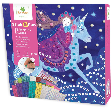 Mosaiques - SYCOMORE - Stick'N Fun - Licornes - Des 5 ans