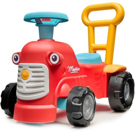 Porteur tracteur Maurice - FALK - Volant directionnel, Assise ouvrante - Fabriqué en France - 90% de plastique recyclé - Des 1