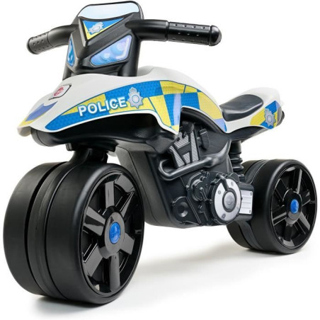Draisienne Moto Police - FALK - Larges roues et Guidon directionnel - Fabriqué en France - 40% de plastique recyclé - Des 2 ans