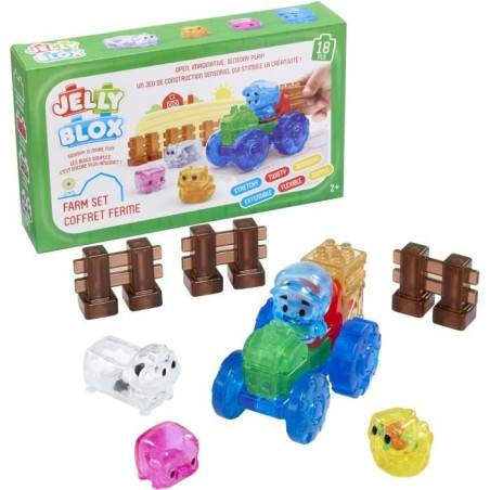 Coffret ferme - Jeu de construction - JELLY BLOX - GOLIATH - Briques souples et flexibles - Des 2 ans