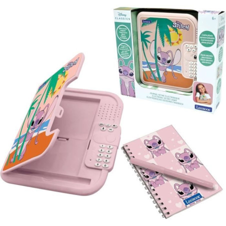 Lexibook - Journal intime électronique - Disney Angel - Stylo + carnet Inclus - Interactif - Mot de Passe - Effet sonores - SD5