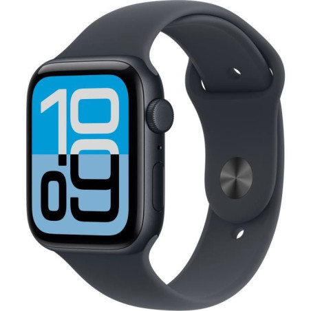 Apple Watch SE 3&nbsp;GPS + Cellular - 44mm&nbsp;- Boîtier Midnight Aluminium - Bracelet Midnight Sport Band - S/M