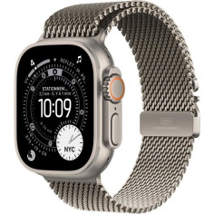 Apple Watch Ultra 3&nbsp;GPS + Cellular&nbsp;- 49mm&nbsp;- Boîtier Natural Titanium - Bracelet Natural Titanium Milanese Loop - Large