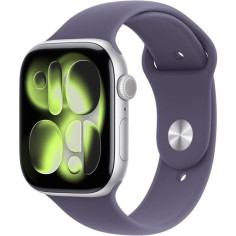 Apple Watch Series 11&nbsp;GPS + Cellular - 46mm&nbsp;- Boîtier Silver Aluminium - Bracelet Purple Fog Sport Band - S/M