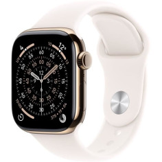 Apple Watch Series 11&nbsp;GPS + Cellular - 46mm&nbsp;- Boîtier Gold Titanium - Bracelet Light Blush Sport Band - M/L