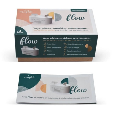 Box Flow - MORPHEE - Coaching audio - 256 séances de yoga, pilates, stretching - 10 a 40 min - Sans écran