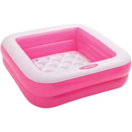 INTEX Piscine gonflable enfant / bébé pataugeoire Carree 85 x 85 x 23 cm (couleur aléatoire)