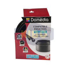Lot de 3 Casseroles amovibles tous feux et induction Ø16-18-20cm