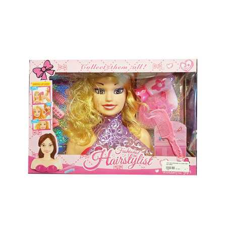 Tête à coiffer avec accessoires de coiffure