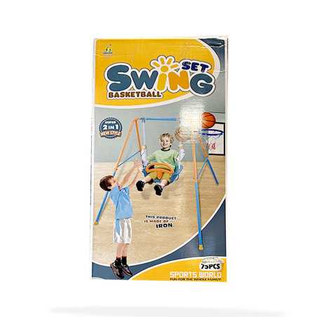 Ensemble portique Balançoire et panier de basketball 2 en 1