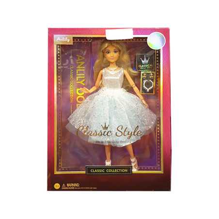 Poupée en robe blanche soirée 11,5"