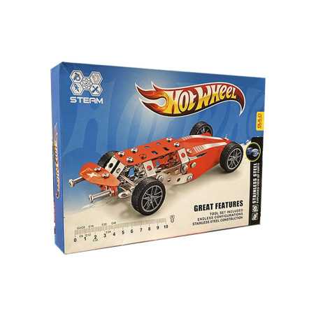 Mini voiture Construction en acier inoxydable rouge