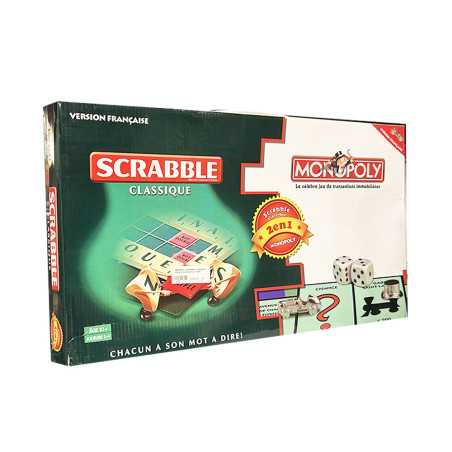 Coffret 2 en 1 Monopoly et Scrabble Original français