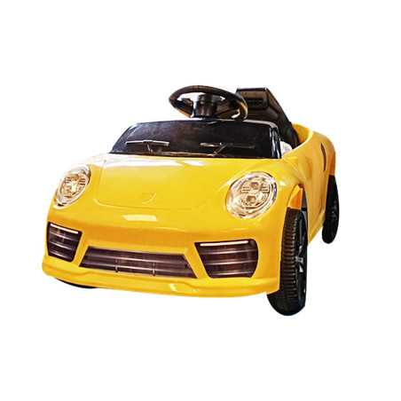 Voiture électrique, r/c 2.4g jaune fonction bascule avant arrière slow start, musique