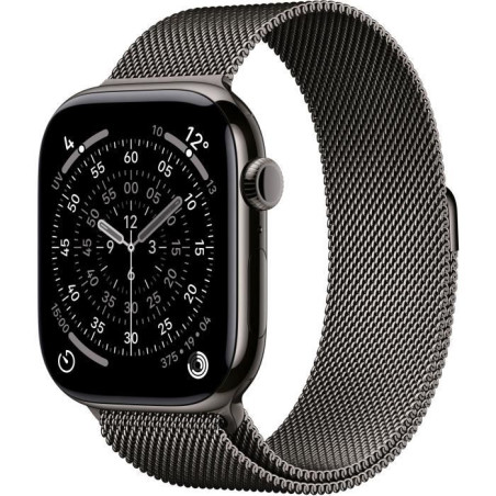 Apple Watch Series 11&nbsp;GPS + Cellular - 46mm&nbsp;- Boîtier Slate Titanium - Bracelet Slate Milanese Loop - S/M