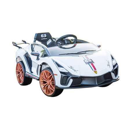 Voiture électrique, r/c 2.4g blanc fonction bacule avant arrière USB, Lumière LED