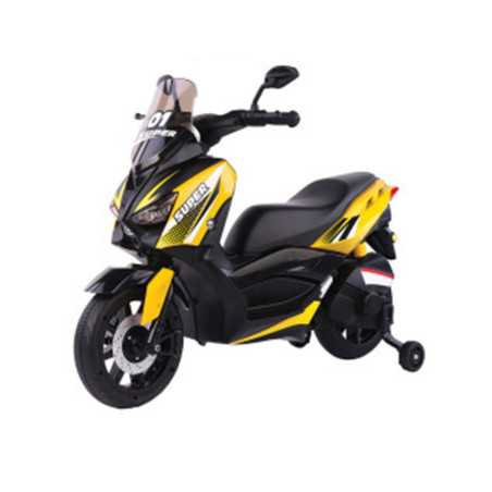 Moto électrique Jaune et noir prise usb musique