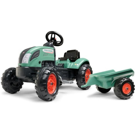 Tracteur a pédales Farm Lander - FALK - Avec remorque - Fabriqué en France - Contient au moins 50% de plastique recyclé - Des