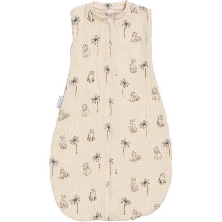 Gigoteuse d'emmaillotage 2-en-1 - CANDIDE - 55 cm - 0/3 mois - Blanc imprimé lange tigre
