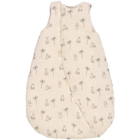 Douillette naissance - CANDIDE - 70 cm - 3/9 mois - Blanc imprimé lange tigre